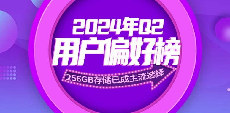 2024年Q2用户偏好排行榜，256GB存储是主流选择