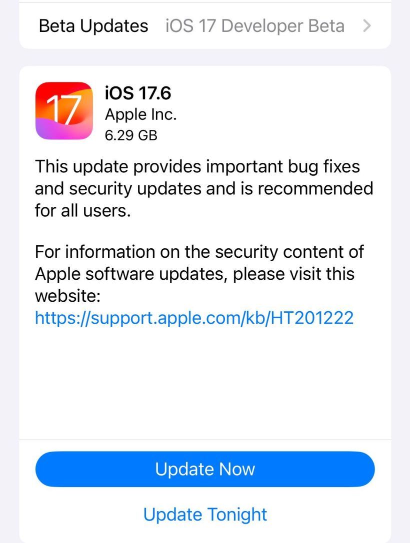 苹果iOS 17.6RC发布，安全修复与新功能汇总