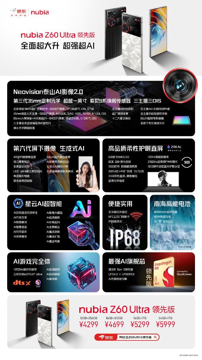努比亚Z60，搭载骁龙8 Gen3，满血性能超期待！
