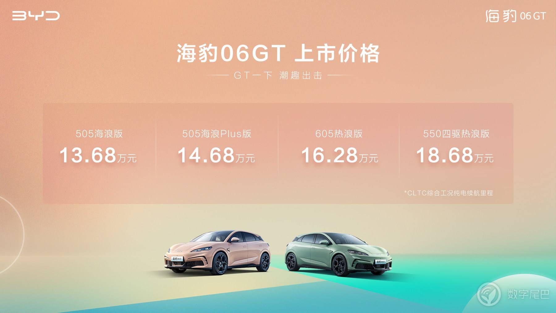 海洋“新”豹款王炸来袭，比亚迪海豹06GT正式上市1368万起