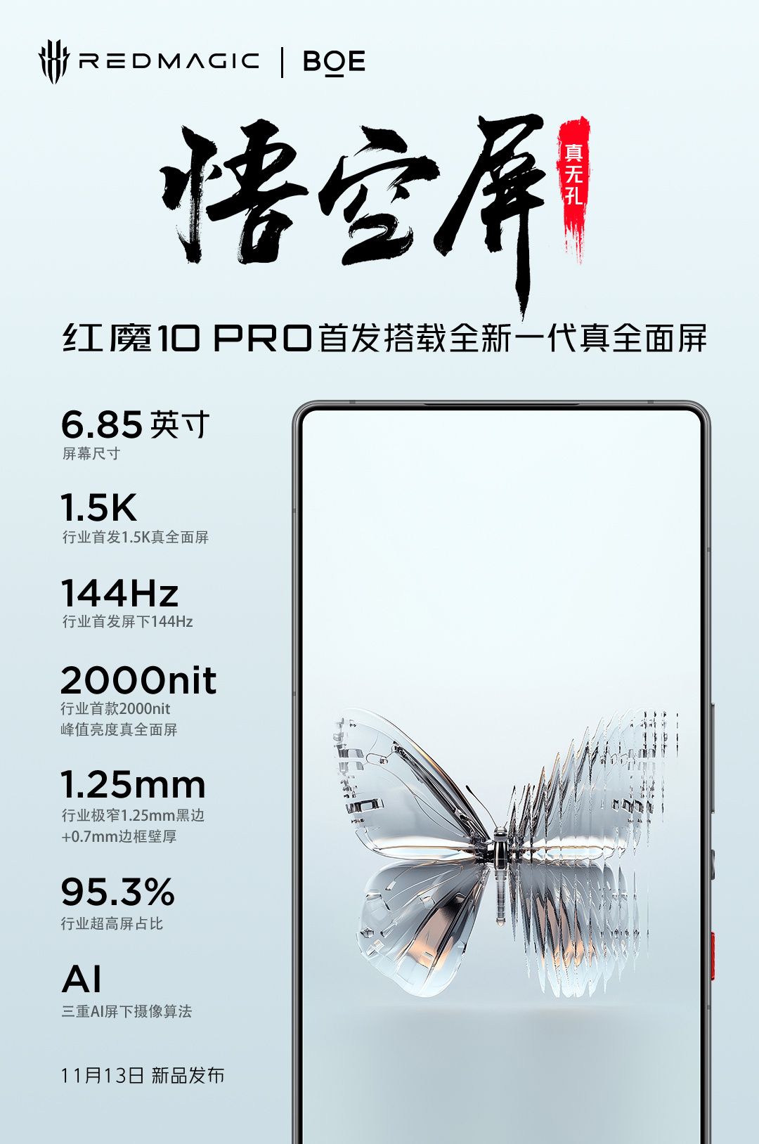 红魔 10 Pro 真机实拍公布:主屏、FDC 孔内像素物理 PPI 完全一致 红魔 10 Pro 真机实拍公布:主屏、FDC 孔内像素物理 PPI 完全一致